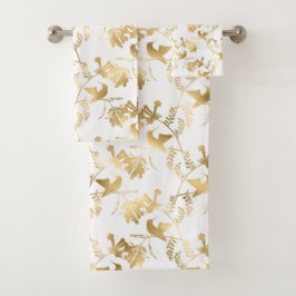 エレガント金ゴールド蜂明鳥群 バスタオルセット