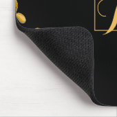 エレガント金ゴールド蝶と花モノグラム マウスパッド (コーナー)