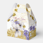 エレガント金ゴールド蝶結婚式の引き出物箱 フェイバーボックス (裏面サイド)