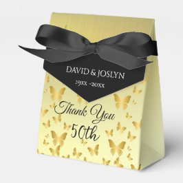 エレガント金ゴールド蝶50結婚周年 フェイバーボックス