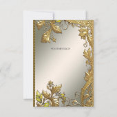 エレガント金ゴールド装飾フローラサンキューカード サンキューカード (裏面)