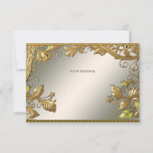 エレガント金ゴールド装飾フローラサンキューカード サンキューカード (裏面)