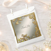 エレガント金ゴールド装飾フローラバッグ フェイバーバッグ (クリップ留めされた状態)