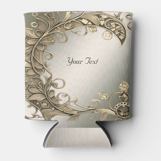 エレガント金ゴールド装飾結婚式の引き出物クーラーボックス 缶クーラー (正面)