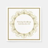 エレガント金ゴールド装飾縁どダイヤモンド スタンダードカクテルナプキン (正面)