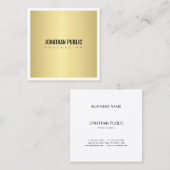 エレガント金ゴールド見た目は単純なミニマモダンリスト スクエア名刺 (正面/裏面)