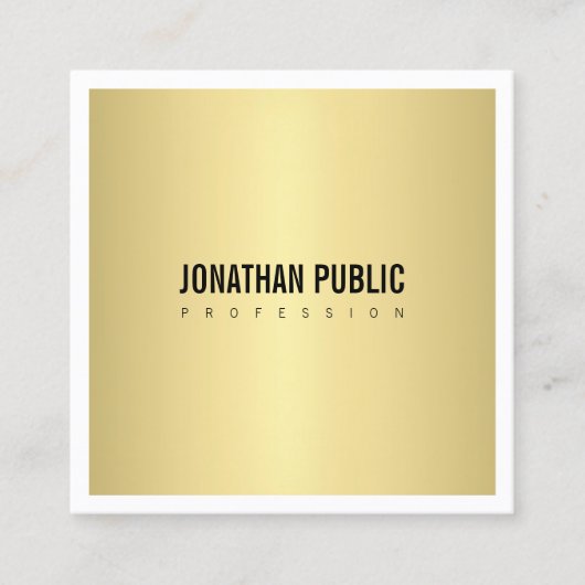 エレガント金ゴールド見た目は単純なミニマモダンリスト スクエア名刺 (正面)