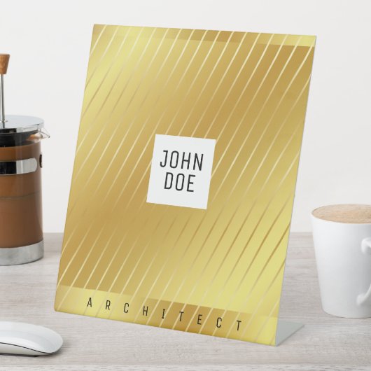 エレガント金ゴールド角台座標識 台座サイン (インサイチュ)