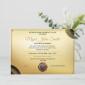 エレガント金ゴールド証明書消却 招待状 (スタンド正面)