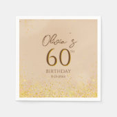 エレガント金ゴールド誕生会 スタンダードカクテルナプキン (正面)