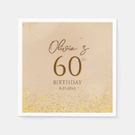 エレガント金ゴールド誕生会 スタンダードカクテルナプキン