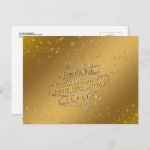 エレガント金ゴールド誕生日日付の保存 案内ポストカード (正面/裏面)