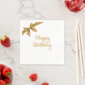 エレガント金ゴールド誕生日 スタンダードカクテルナプキン (インサイチュ)