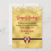 エレガント金ゴールド赤い弓タイのクリスマス新年 (正面)