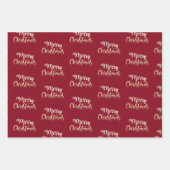 エレガント金ゴールド赤い緑の青いクリスマスパターン ラッピングペーパーシート (正面3)