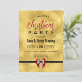 エレガント金ゴールド赤い蝶タイ 招待状 (スタンド正面)