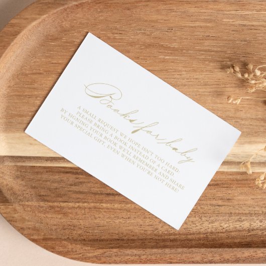 エレガント金ゴールド赤ちゃんシャワー予約リクエスト エンクロージャーカード