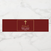 エレガント金ゴールド赤十字第1聖体 ペットボトルラベル (シングルラベル)