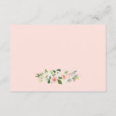 エレガント金ゴールド赤面ピンクフローラ結婚詳細 エンクロージャーカード (裏面)