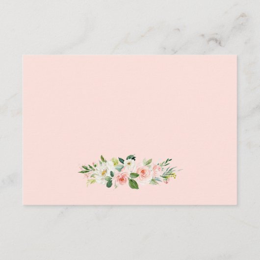 エレガント金ゴールド赤面ピンクフローラ結婚詳細 エンクロージャーカード (裏面)