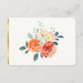 エレガント金ゴールド赤面フローラス結婚クリプト エンクロージャーカード (裏面)