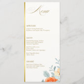 エレガント金ゴールド赤面フローラス結婚クリプト メニュー (正面)