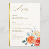 エレガント金ゴールド赤面フローラス結婚クリプト メニュー (正面)