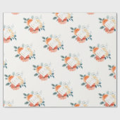 エレガント金ゴールド赤面フローラス結婚クリプト ラッピングペーパー (フラット)