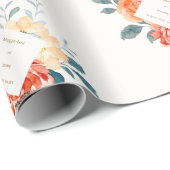 エレガント金ゴールド赤面フローラス結婚クリプト ラッピングペーパー (ロールコーナー)