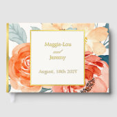 エレガント金ゴールド赤面結婚フローラ ゲストブック (正面)