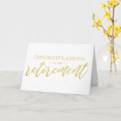 エレガント金ゴールド退職祝い挨拶 カード (黄色い花)