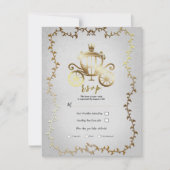 エレガント金ゴールド運結婚動ストーリーブックのR.S.V.P. 招待状 (正面)