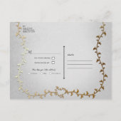 エレガント金ゴールド運結婚動ストーリーブックのR.S.V.P. 案内ポストカード (裏面)