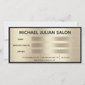 エレガント金ゴールド金属性のギフト券 (裏面)