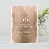 エレガント金ゴールド金属成体誕生日招待状 招待状 (スタンド正面)