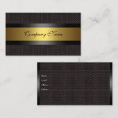 エレガント金ゴールド金属白黒 名刺 (正面/裏面)