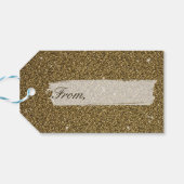 エレガント金ゴールド銀の鳥と葉フェスティバル ギフトタグ (裏面横)