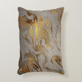 エレガント金ゴールド銀大理石の顔 アクセントクッション (正面(垂直))