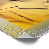 エレガント金ゴールド銀縁どフレカスタムーム写真 ポスター (角)