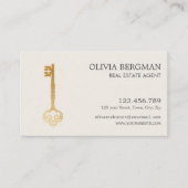 エレガント金ゴールド鍵実在不動産 名刺 (正面)