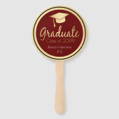 エレガント金ゴールド院生お祝い写真 ハンドファン (正面)