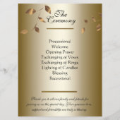 エレガント金ゴールド離れの結婚落下 プログラム (裏面)