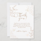 エレガント金ゴールド離れバタフライ赤ちゃんシャワー サンキューカード (正面)
