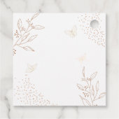 エレガント金ゴールド離れバタフライ赤ちゃんシャワー フェイバータグ (裏面)