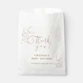 エレガント金ゴールド離れバタフライ赤ちゃんシャワー フェイバーバッグ (正面)