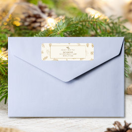 エレガント金ゴールド離れ冬 ラベル