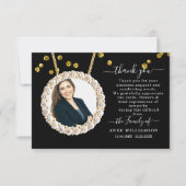エレガント金ゴールド額写真の葬儀サンキューカード サンキューカード (正面)