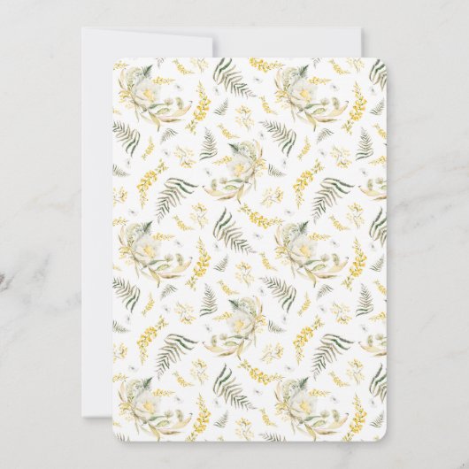 エレガント金ゴールド額山花誕生会 招待状 (裏面)