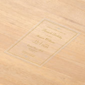 エレガント金ゴールド額誕生日パーティー アクリル招待状 (レイダウン)