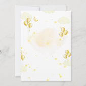 エレガント金ゴールド魔法バルーン回転木馬ベビーシャワー サンキューカード (裏面)